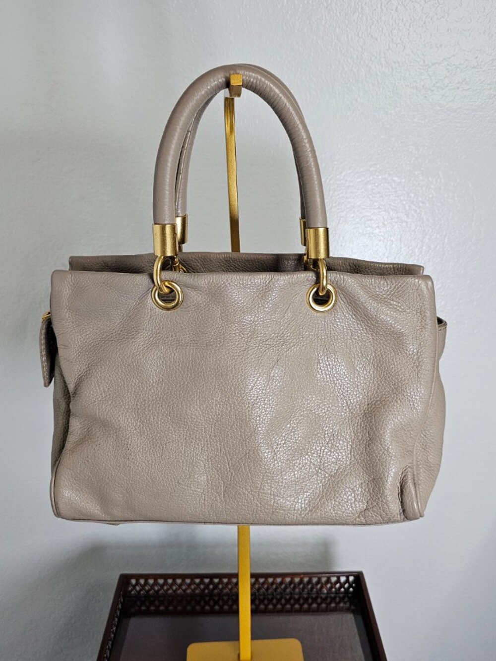 Marc By Marc Jacobs Taupe Beige Pebbled Leather Crossbody Satchel Bag - Picture 3 of 5